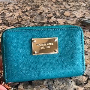 Michael Kors wristlet (aqua green)